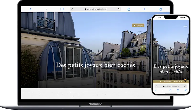 Site web coach hotels_Les Hôtels si Particuliers